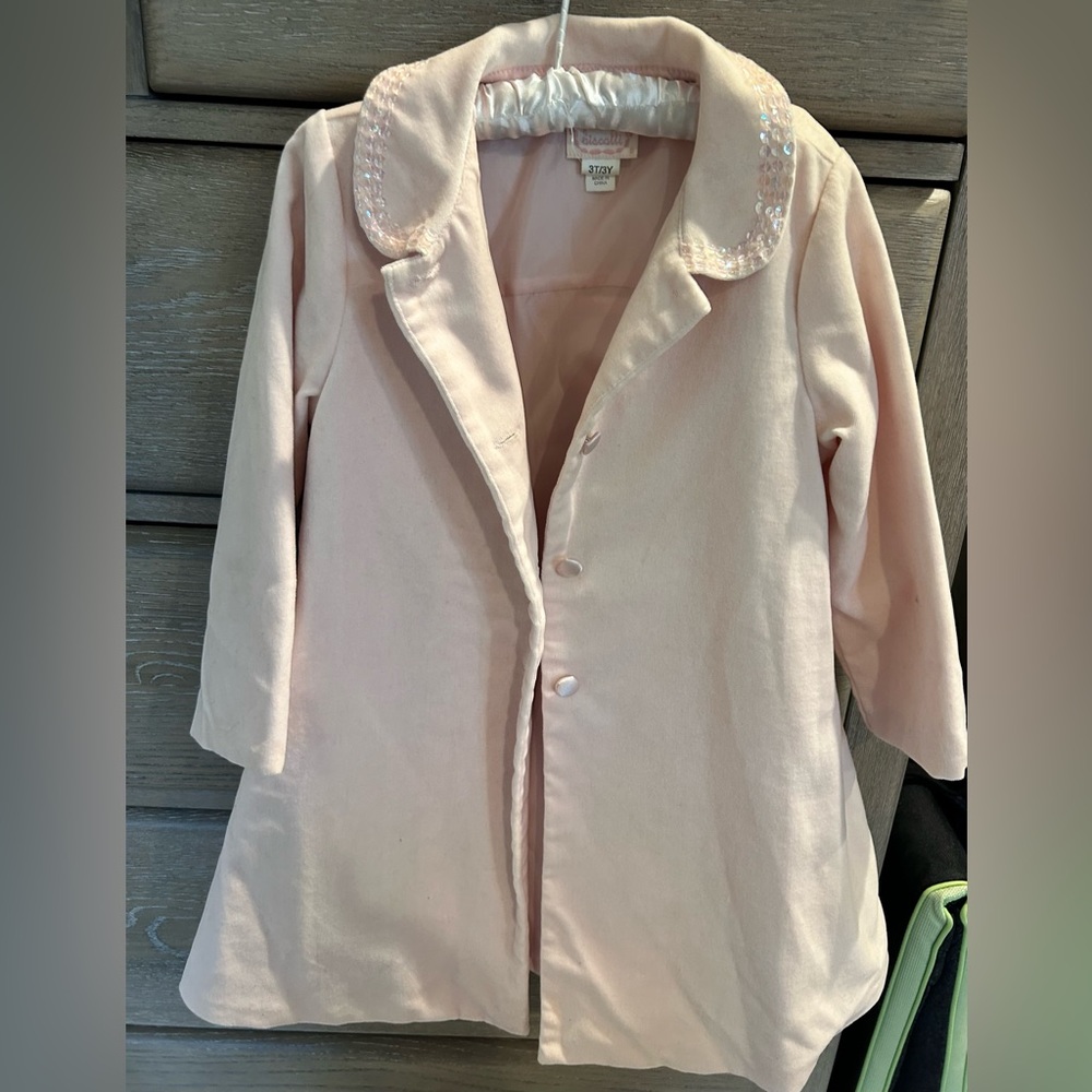Pink velvet little girls jacket 3T